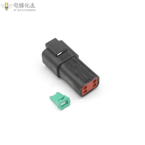 04-4P-E004汽车连接器4孔25A防水IP68黑色公端对插