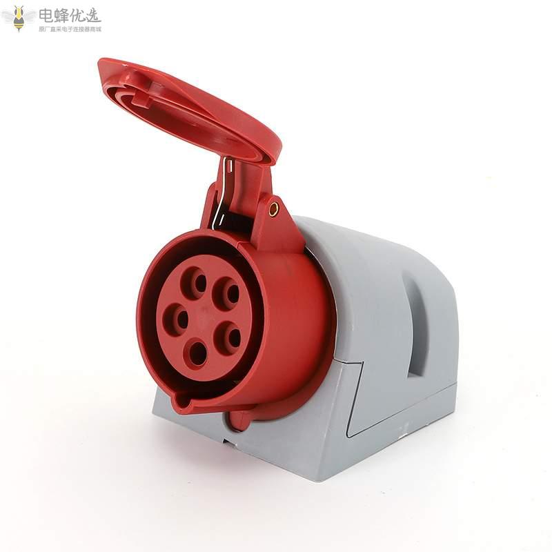 航空16A工业连接器插座IP44明装插座五孔5芯防水250V工业插座