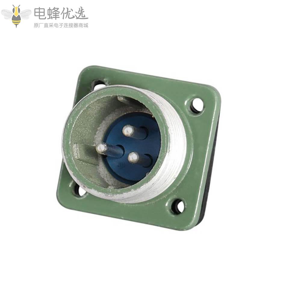 YD20弯式3芯正装Z插座25A500V航空连接器2P+PE防水防腐蚀插座