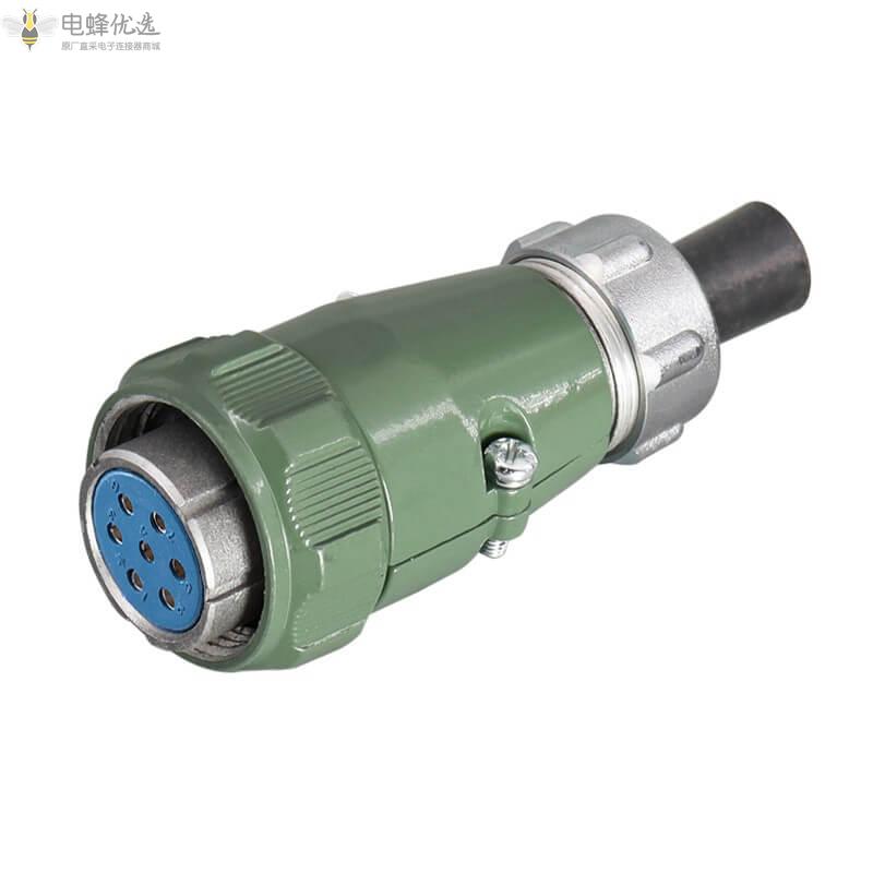 YD28-7芯正装母插头TQ+公插座Z防水25A500V航空连接器