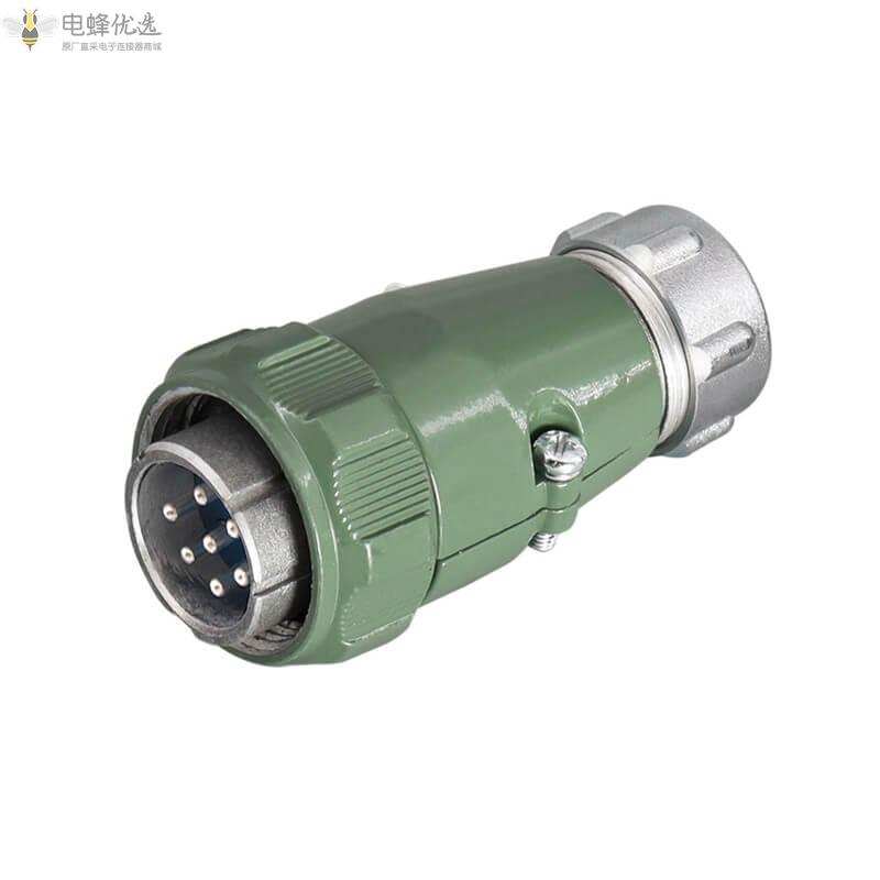 防水直式25A500V航空连接器YD28-7芯反装TP+Z公插头母插座