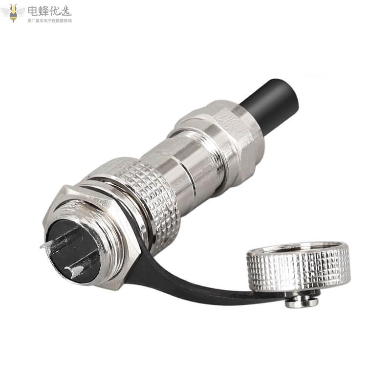 高品质GX16-2芯航空插头插座7A125V公母连接器IP67防水