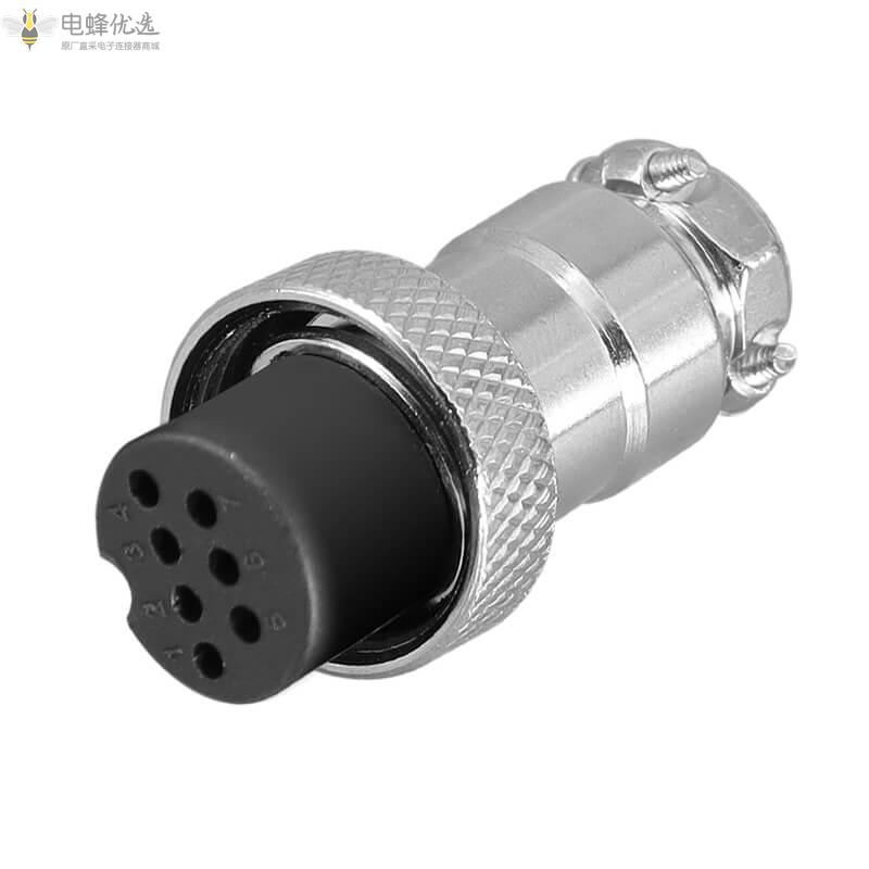 母插头公插座7芯GX16航空连接器4A125V弯式焊板接PCB插座