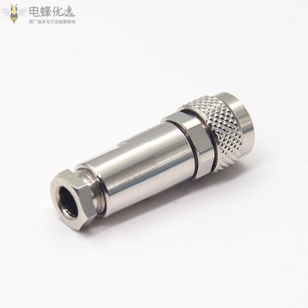 M9圆形防水连接器6pin直式母头焊接式组装接头带屏蔽厂家定制