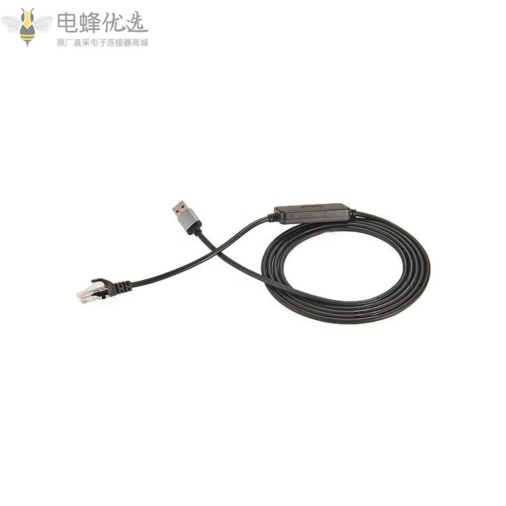 USB2.0转RJ45公头以太局域网转接头接2米线材