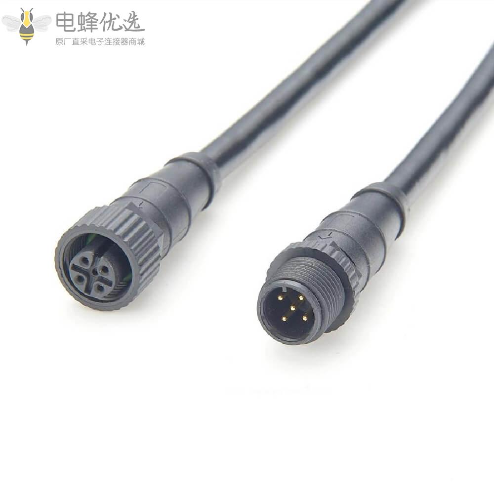 M12系列5芯公头转5芯母头Nmea2000线材5芯公头转5芯母头1m连接线