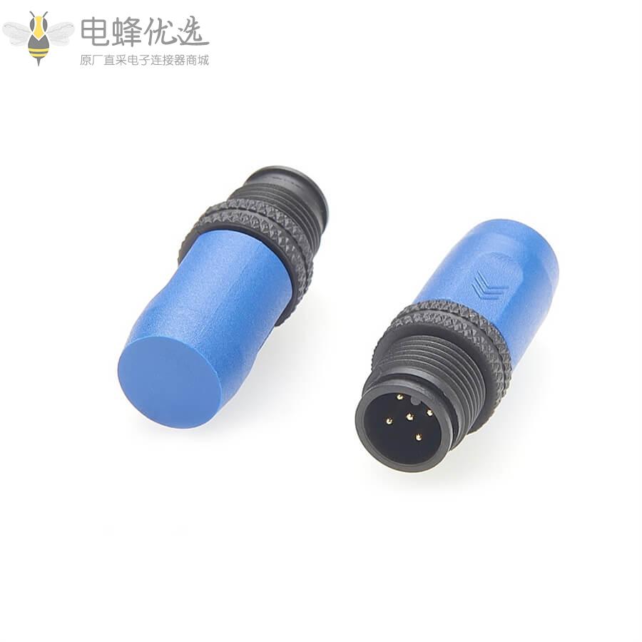 NMEA2000船舶连接器塑胶NMEA2000插头连接器M12公头5芯