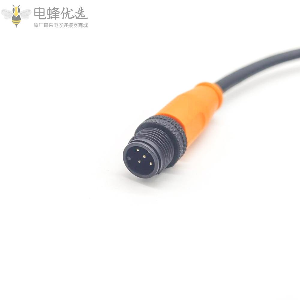 M12适配器电缆NMEA_2000船舶公头5芯转DB9电缆CANopen连接器线缆1米