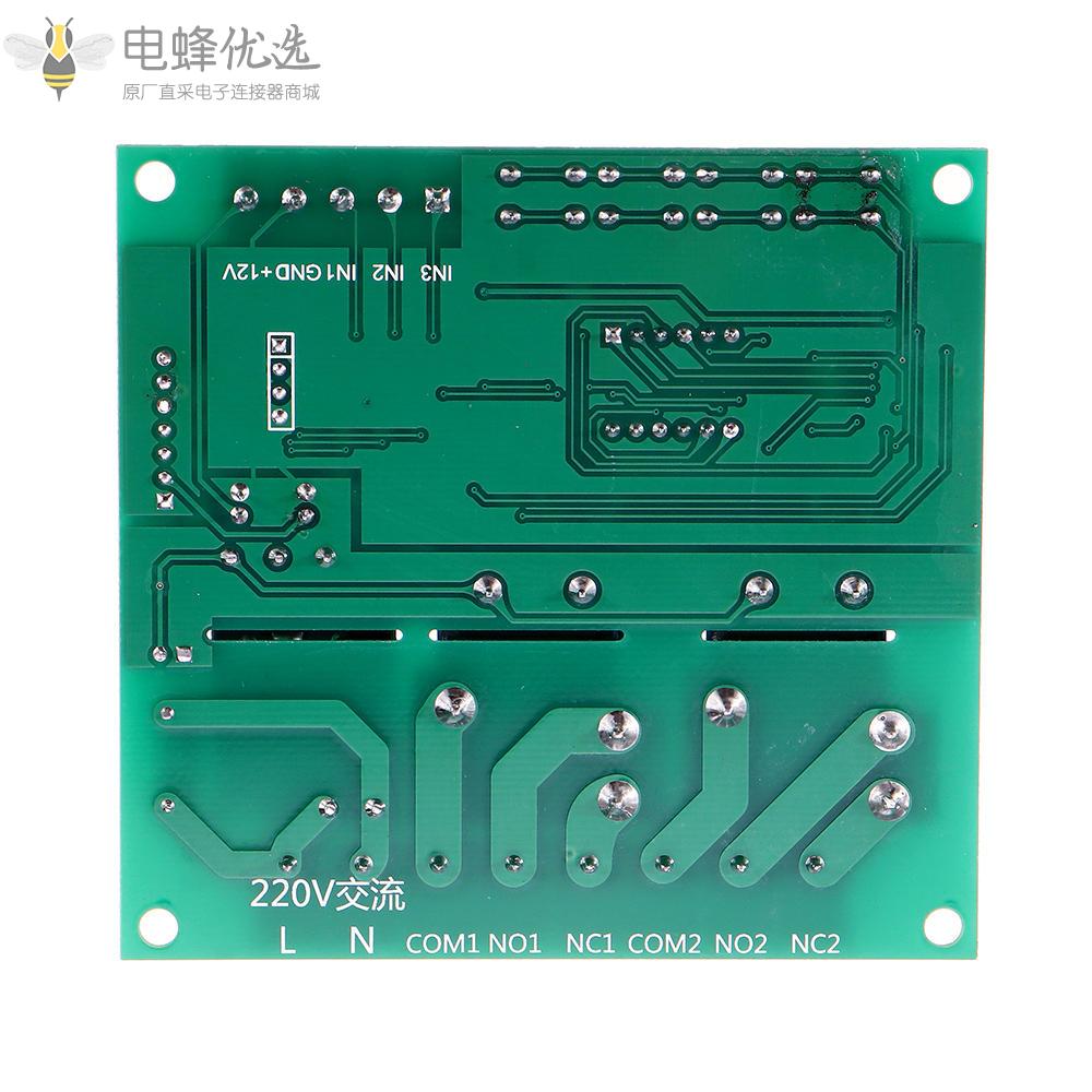 YYB_3_220V_2通道继电器板电机驱动屏蔽板0.1S_999H可调30A继电器模块带LED显示