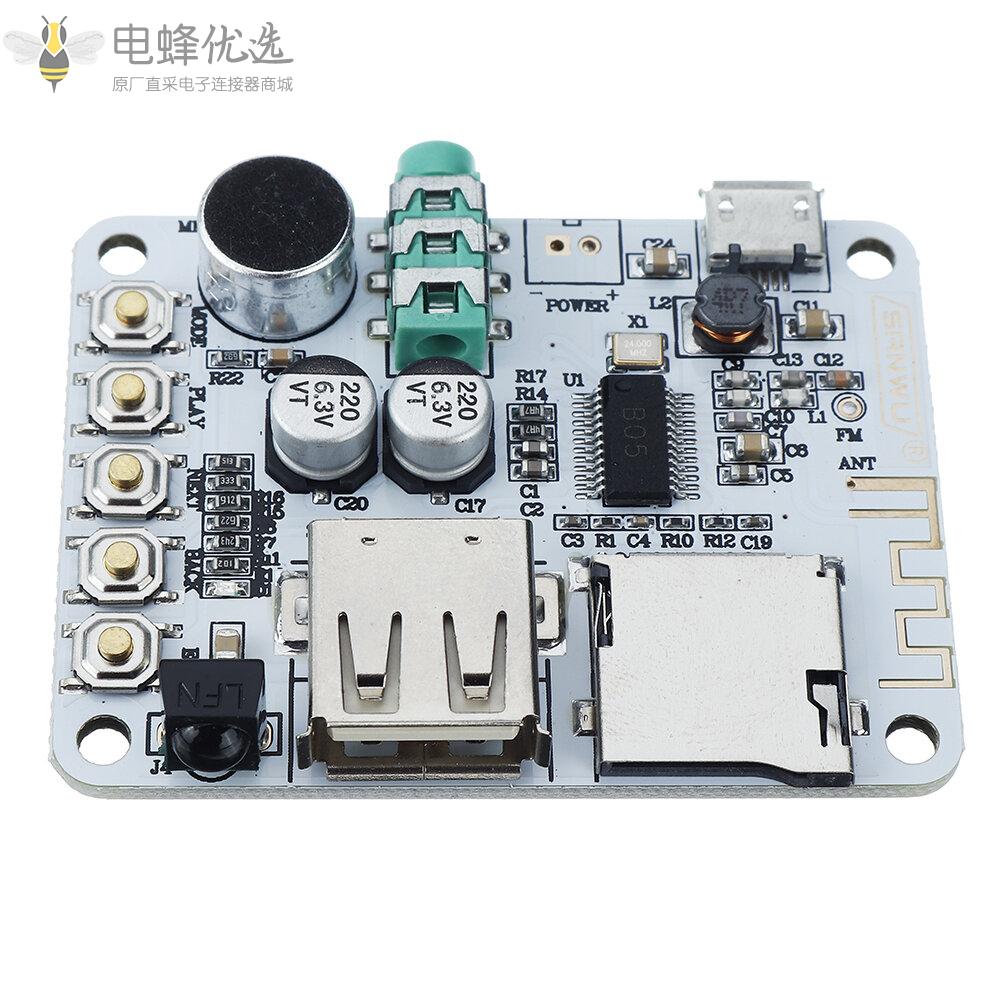 带遥控器和麦克风的无线蓝牙音频接收器数字放大器板