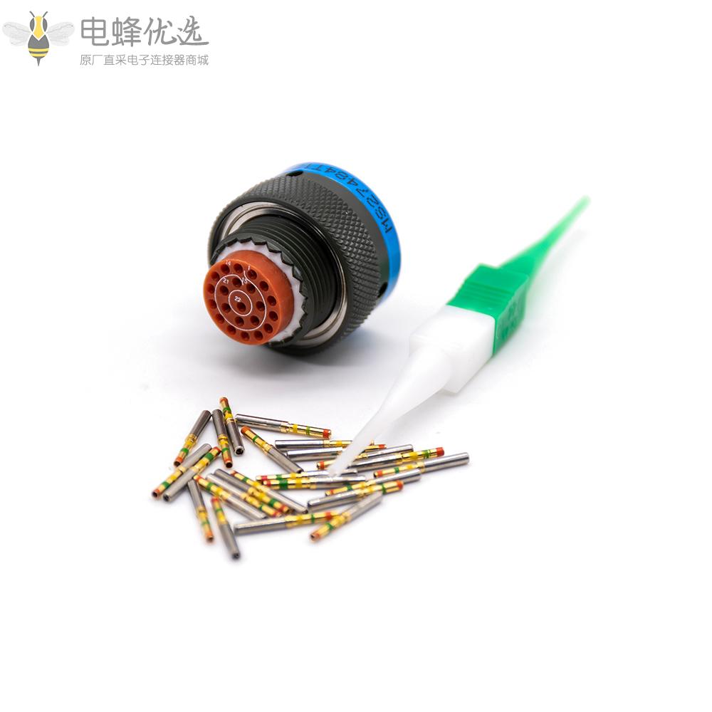 D38999连接器卡口式N键位12号壳体22芯孔式插头