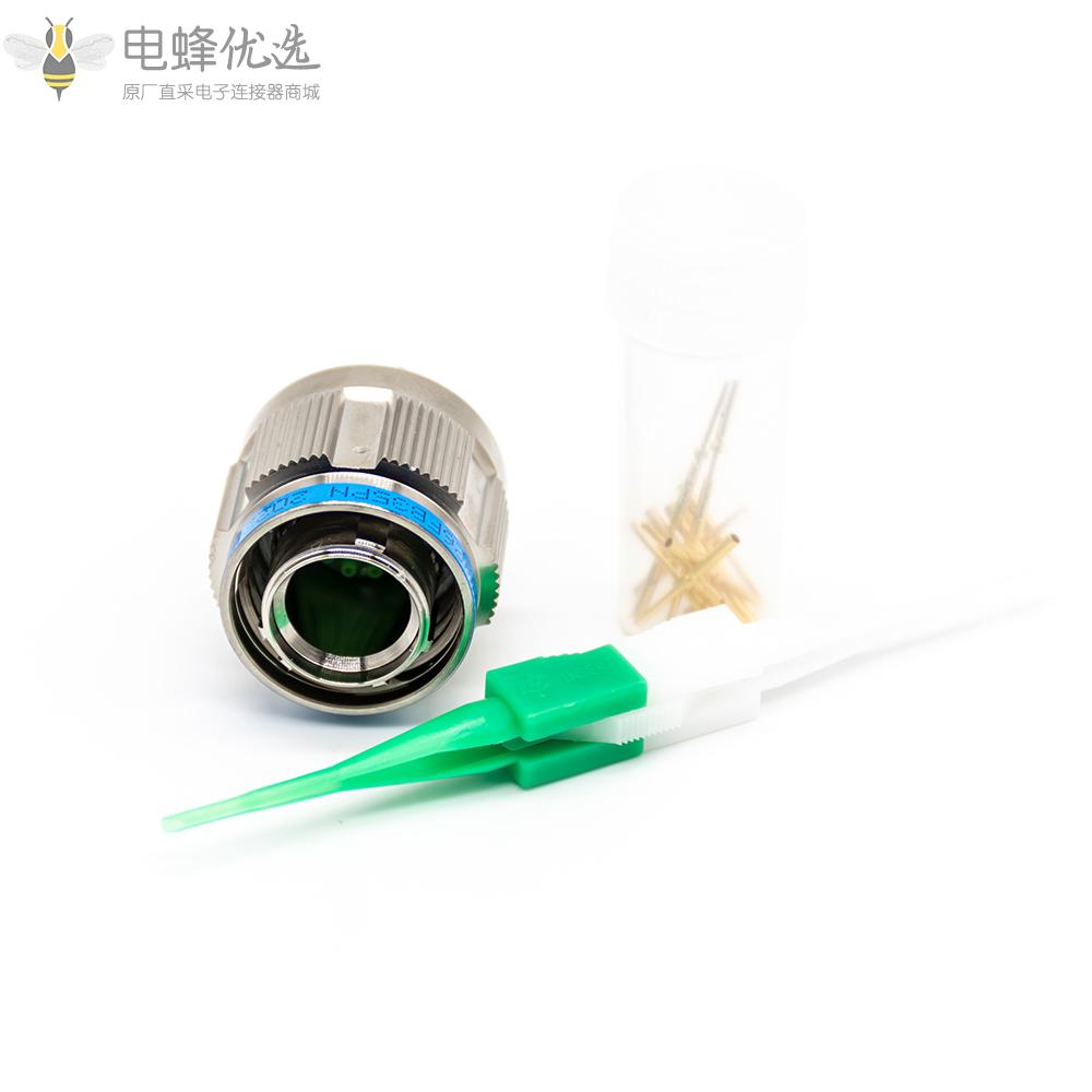 D38999连接器11号壳体13芯带孔镀镍母插头N键位