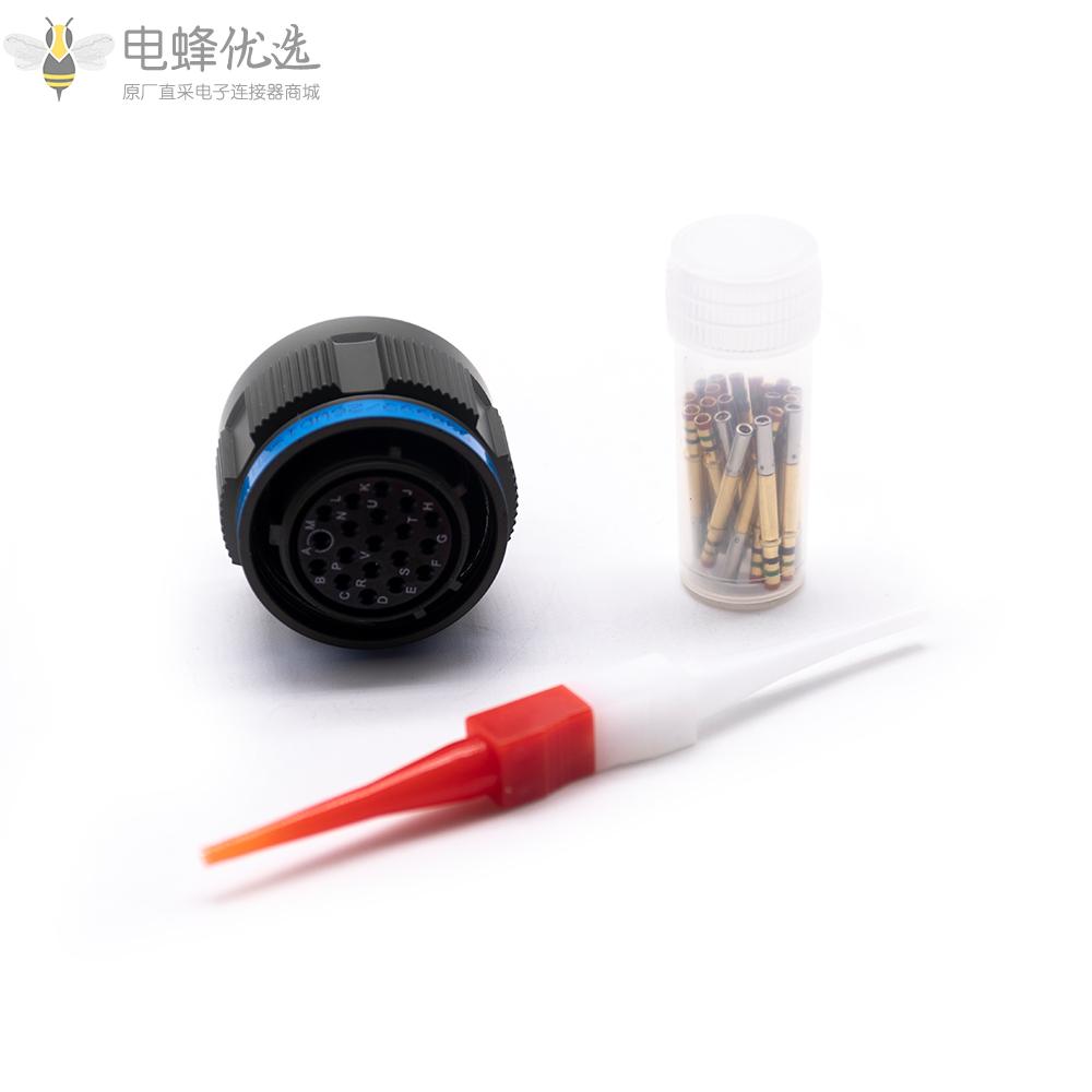 D38999工防连接器15号壳体19芯带孔N键位母插头