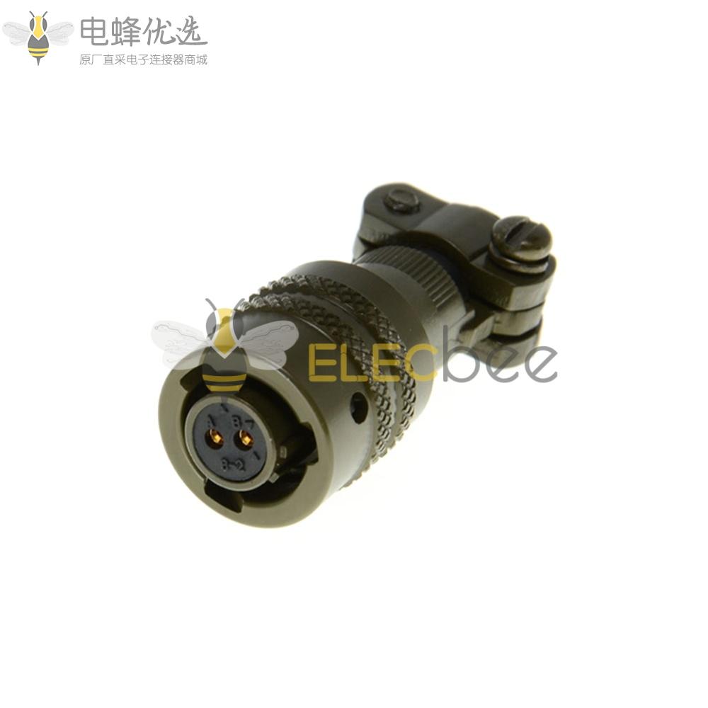 26482连接器卡口式8号壳体2芯孔式带线夹直插头