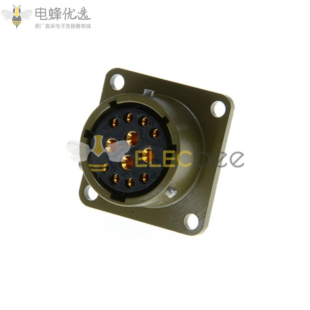 26482连接器面板安装12芯孔式方形法兰母插座14号壳体