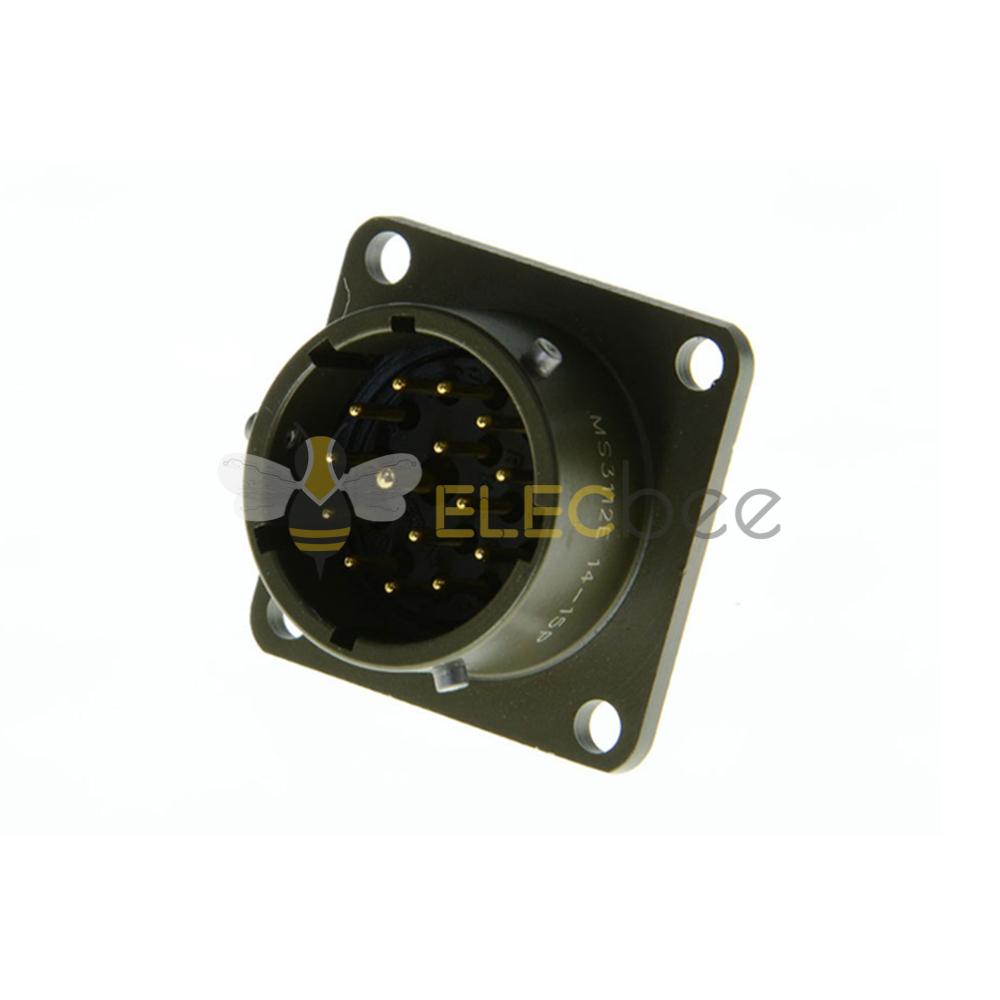 26482连接器14号壳体18芯板端针式方形法兰公插座