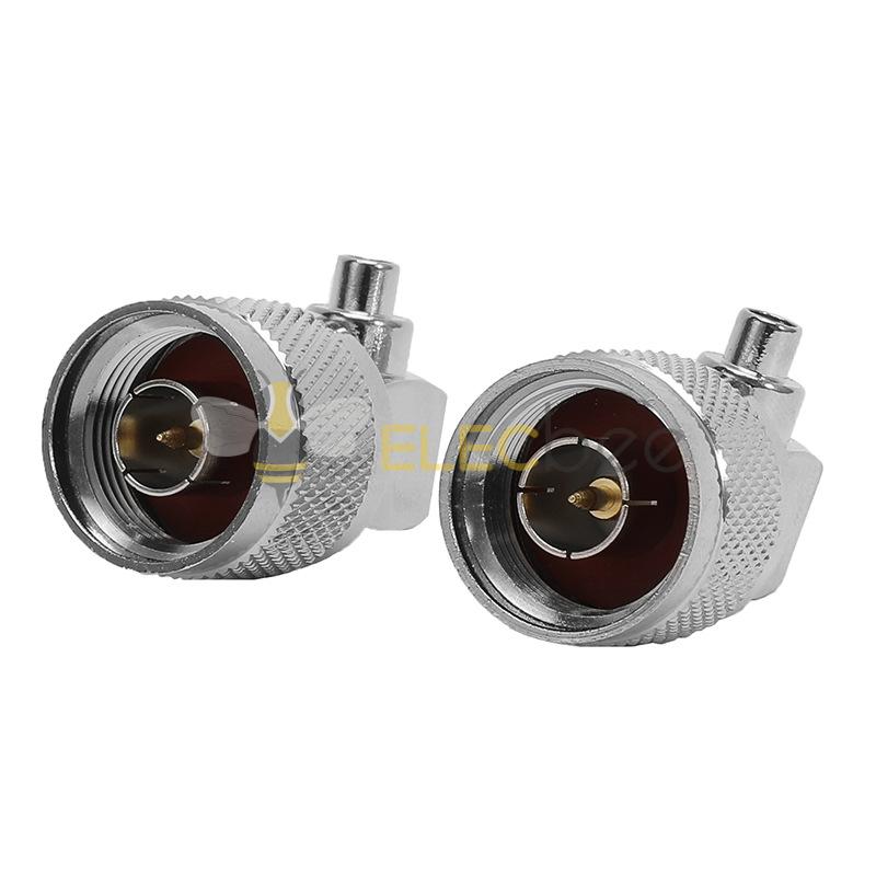 N-JWB3全铜镀镍 N型弯公头接RG402 141半柔半钢线 射频同轴连接器