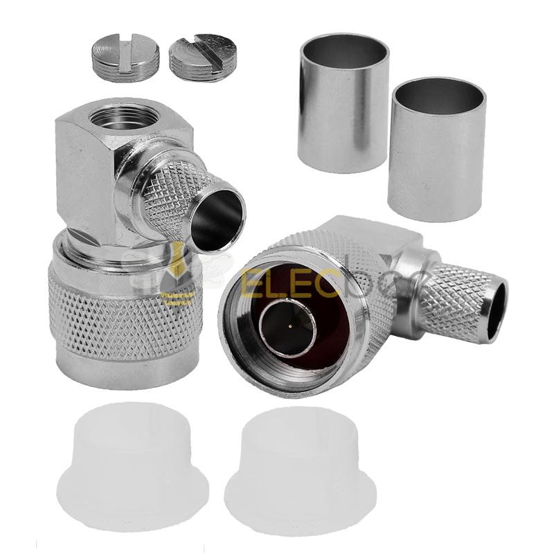 N-JW-7 N全铜镀镍  型弯公头压接 LMR400 RG8 RG213 线射频同轴连接器