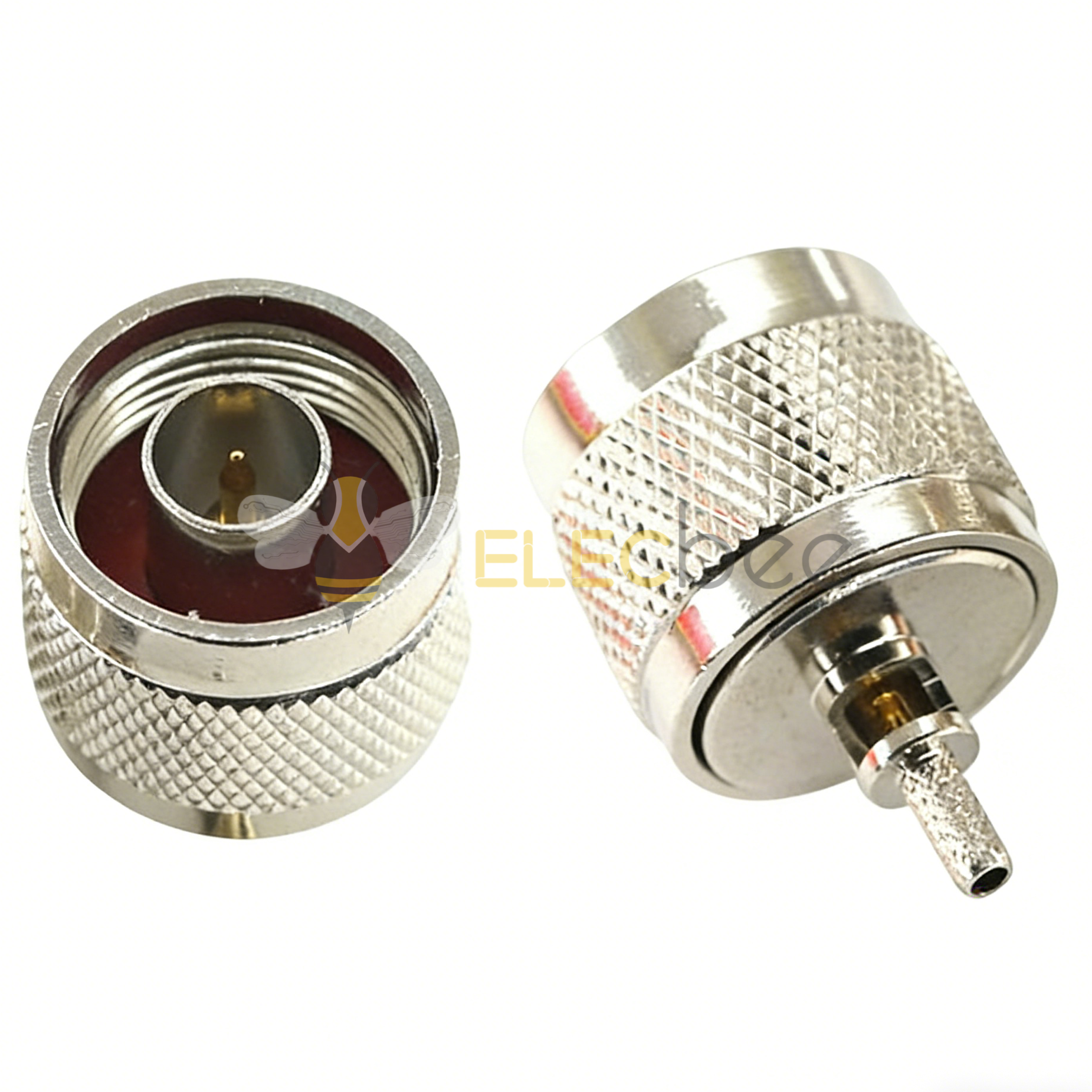 N-JW-1.5 开口 N 公头弯头内针全铜射频连接器 弯公头开窗式