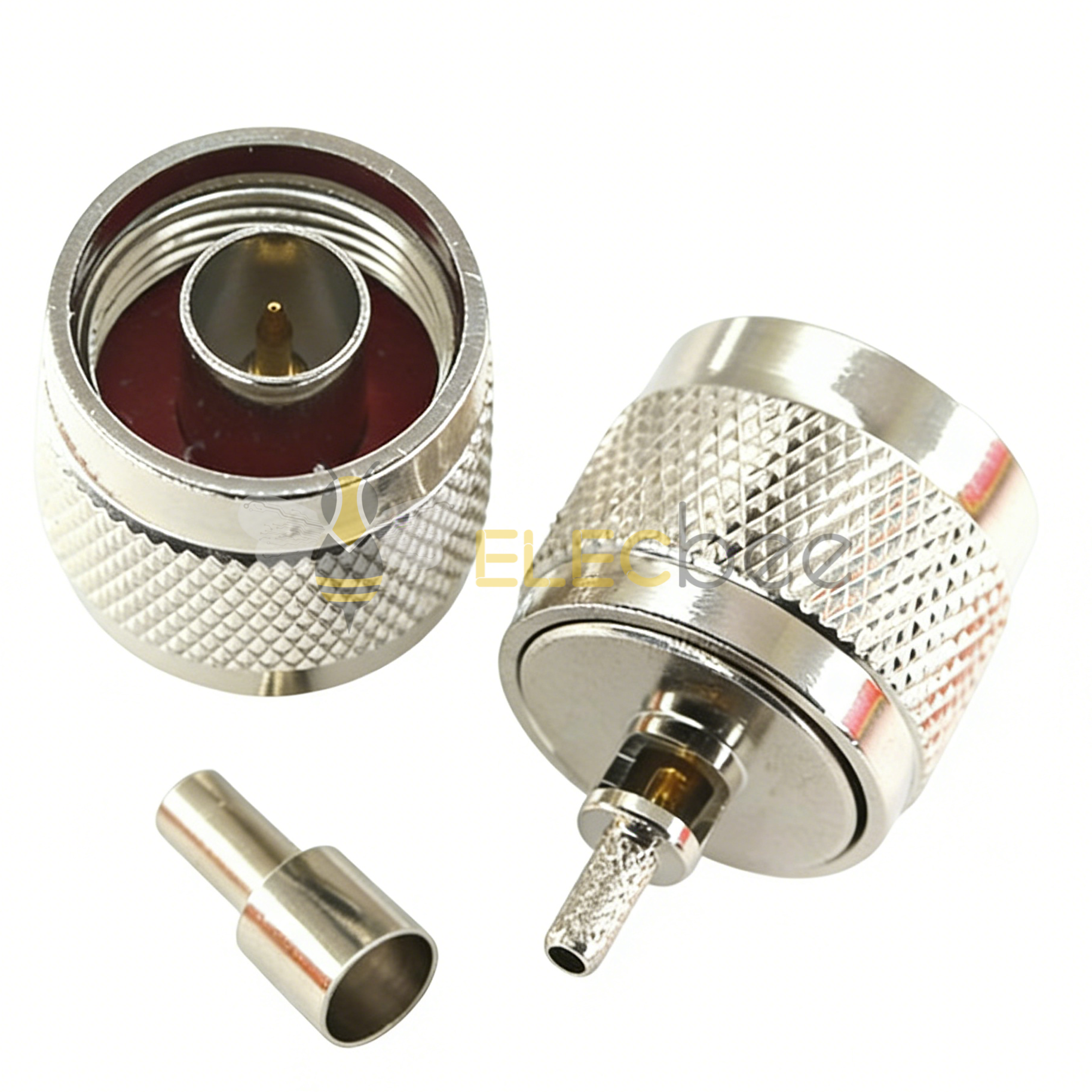 N-JW-1.5 开口 N 公头弯头内针全铜射频连接器 弯公头开窗式