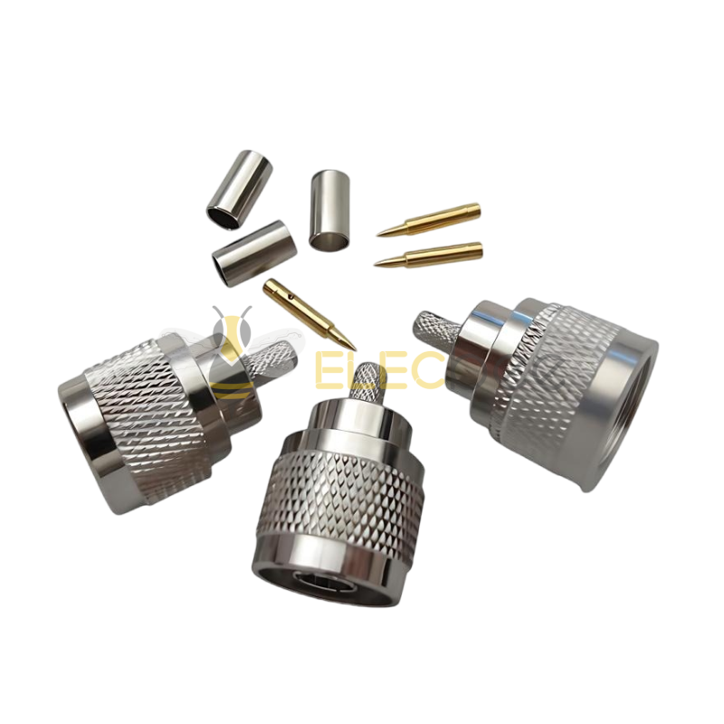 N-C-J-3公头内螺内针50-3压接型RG58/142/400同轴线用射频连接器