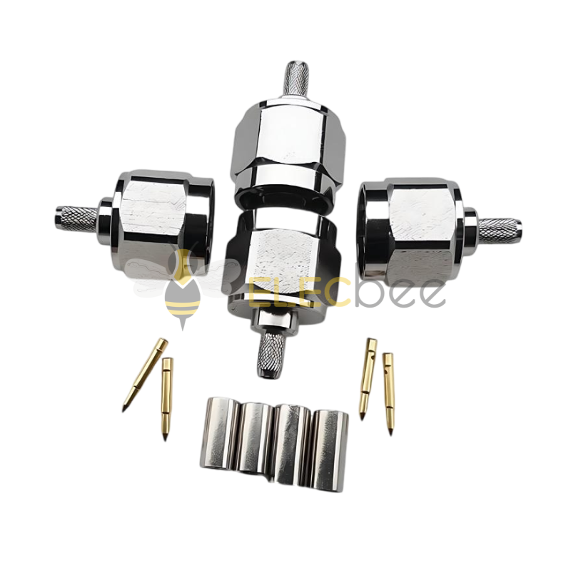 N-C-J-3公头内螺内针50-3压接型RG58/142/400同轴线用射频连接器