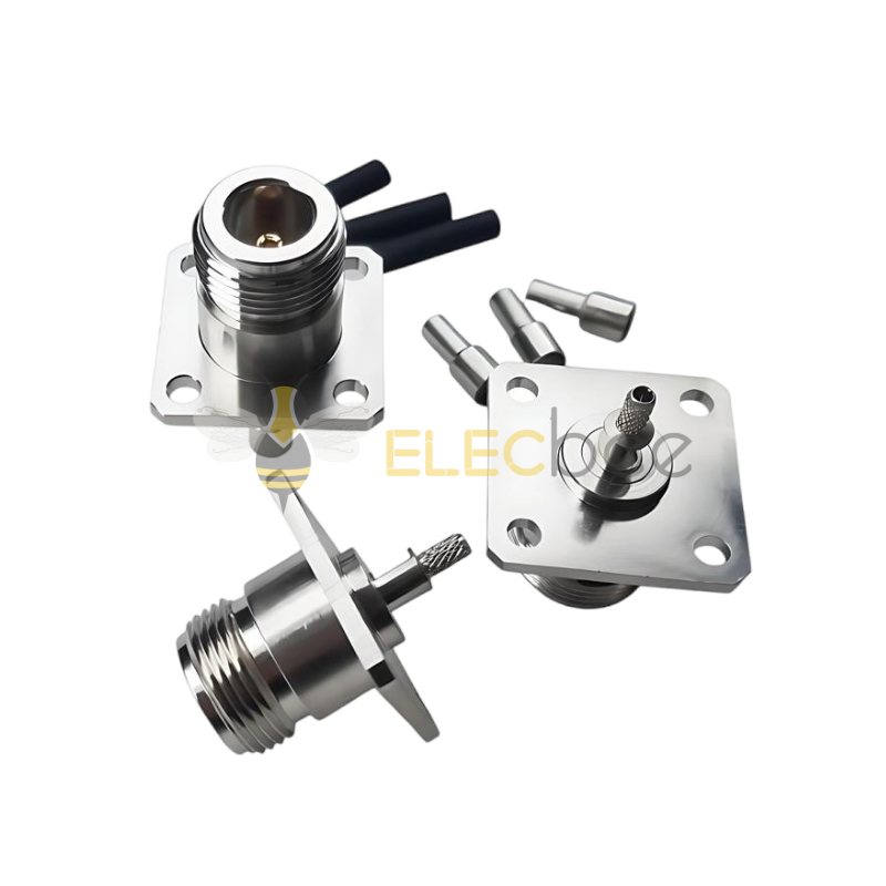 N-KF-1.550欧射频连接器N型接头沉孔法兰型N母座方板N-KF-3接线型