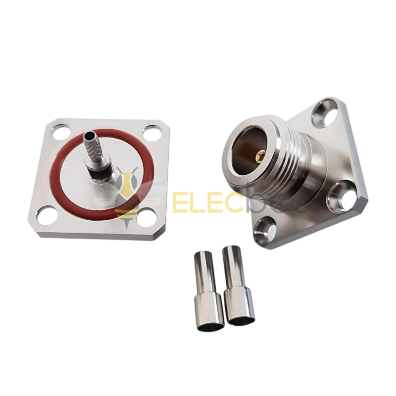 N-KF-1.550欧射频连接器N型接头沉孔法兰型N母座方板N-KF-3接线型