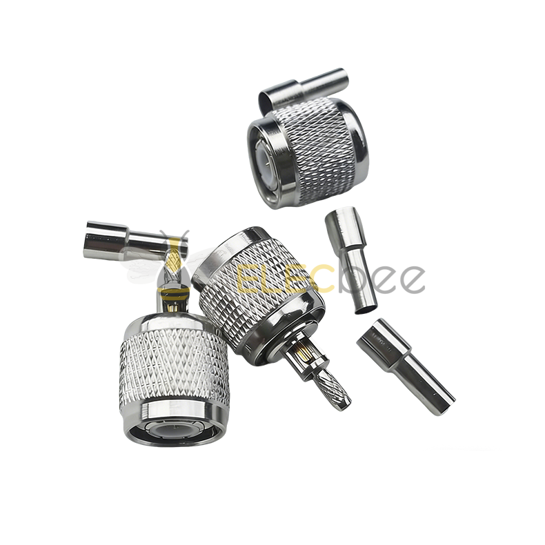 TNC-C-J-1.5 直公头射频连接器 全铜镀镍压接款 适配RG316/RG174-1.5线