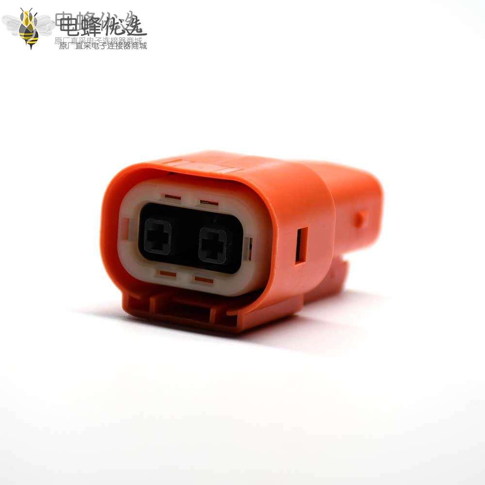 高压连接器直式插头2芯电流150A塑料绝缘体