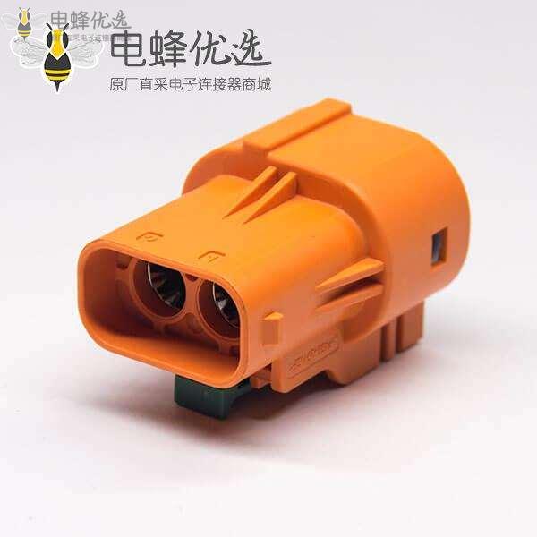 新能源汽车高压连接器插头2芯塑料电流150A直式互锁