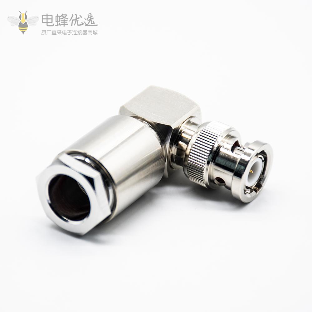 RG8BNC连接器公头弯式接线螺母锁紧