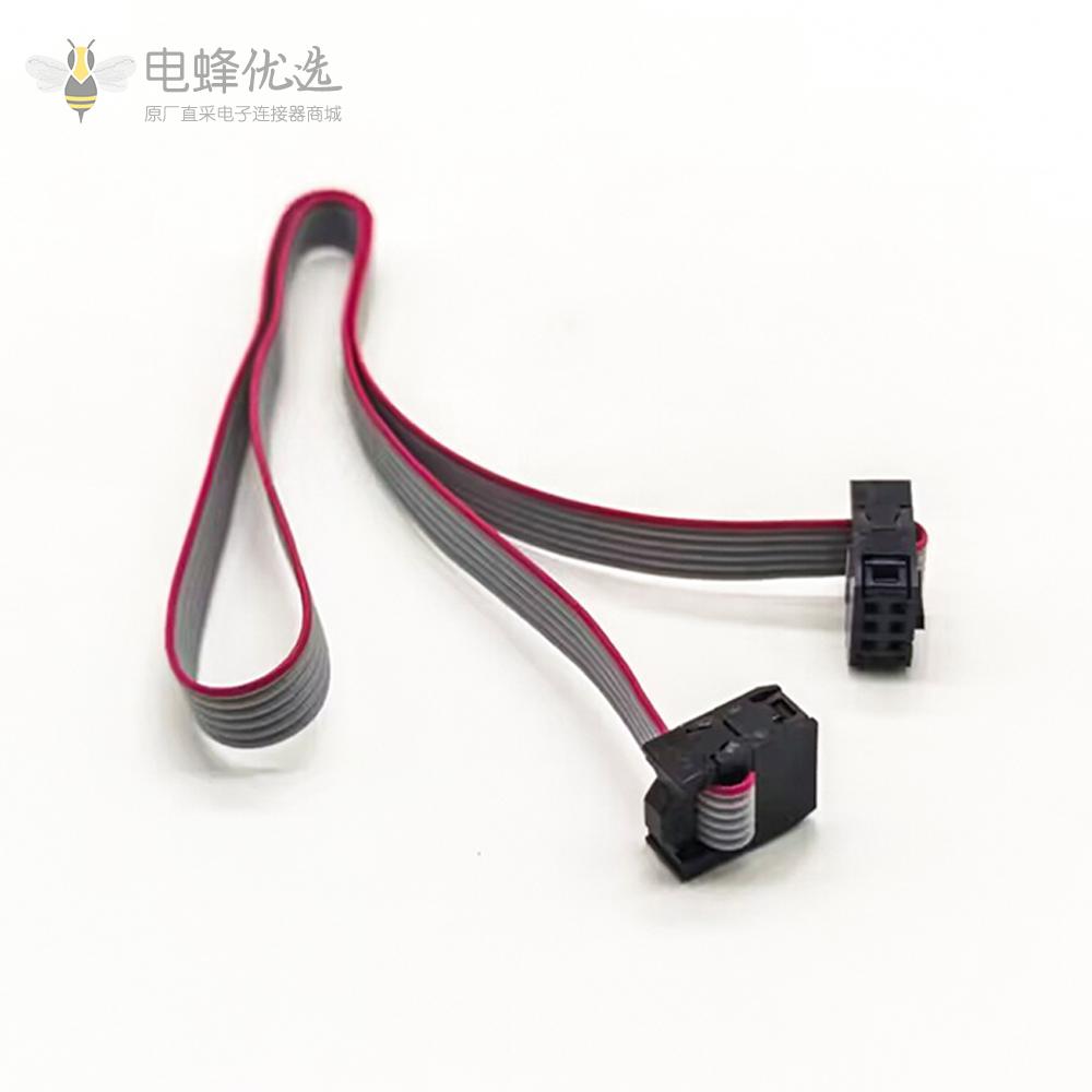  2.54mm间距排线2x3Pin6针6线IDC扁平带状电缆长度40cm连接器