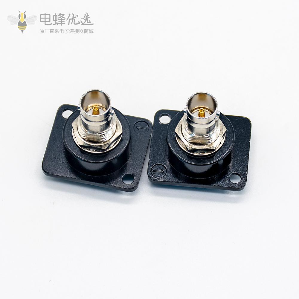 BNC转接头直式镀镍母转母四方面板安装