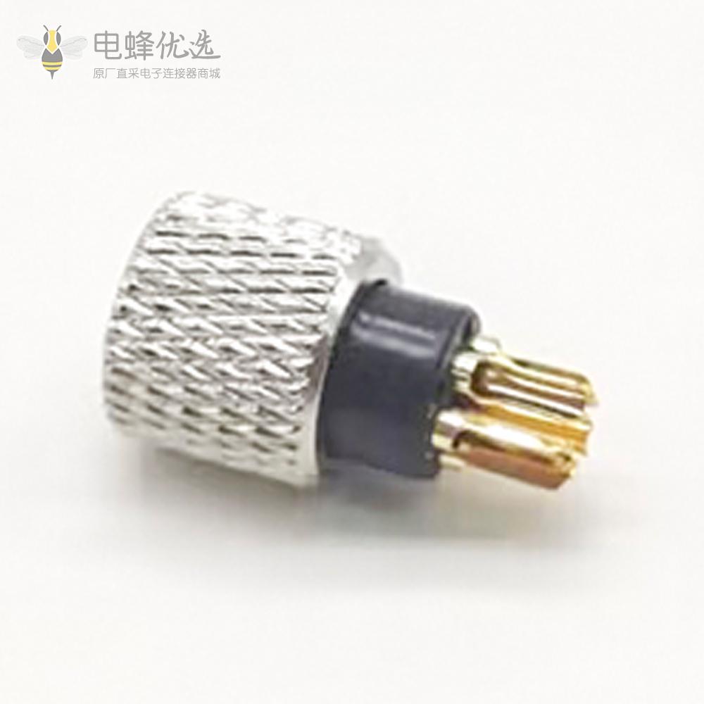 m8接头5芯注塑母头直式焊杯不带屏蔽A编码