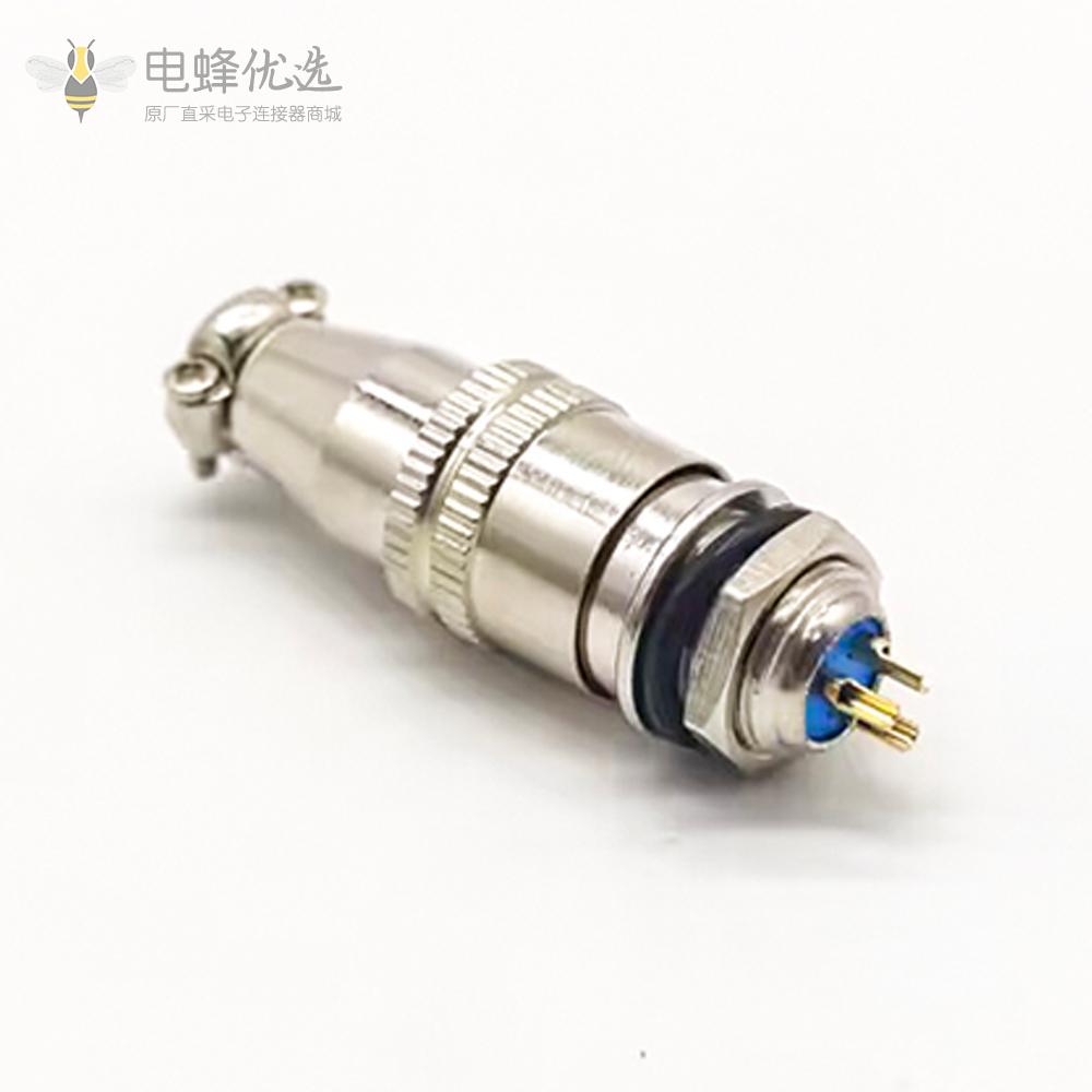 航空插头XS10-3P 3芯铜芯镀金开孔10mm