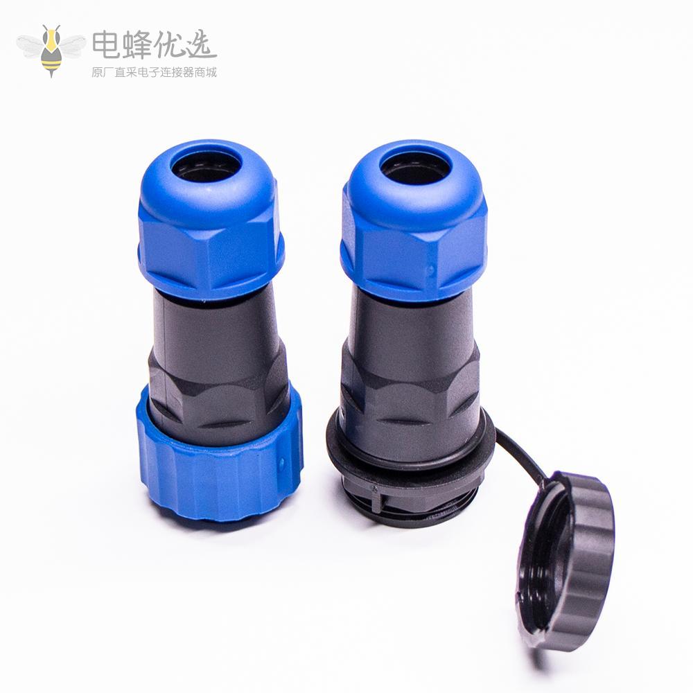 3芯航空插头SP21系列母插头+公插座一对对接款焊接